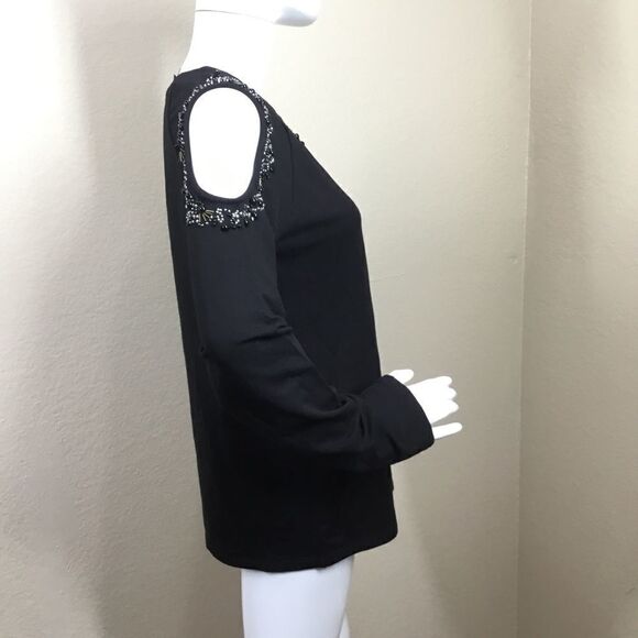 Halogen Beaded Cold Shoulder Sweater (B15) - Picture 3 of 6